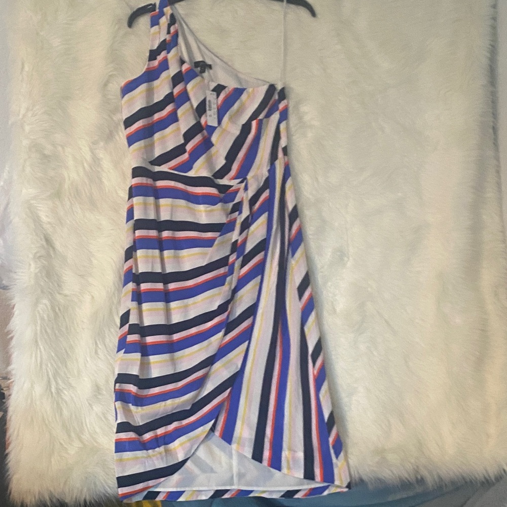 J. Crew Multicolor One-Shoulder Dress